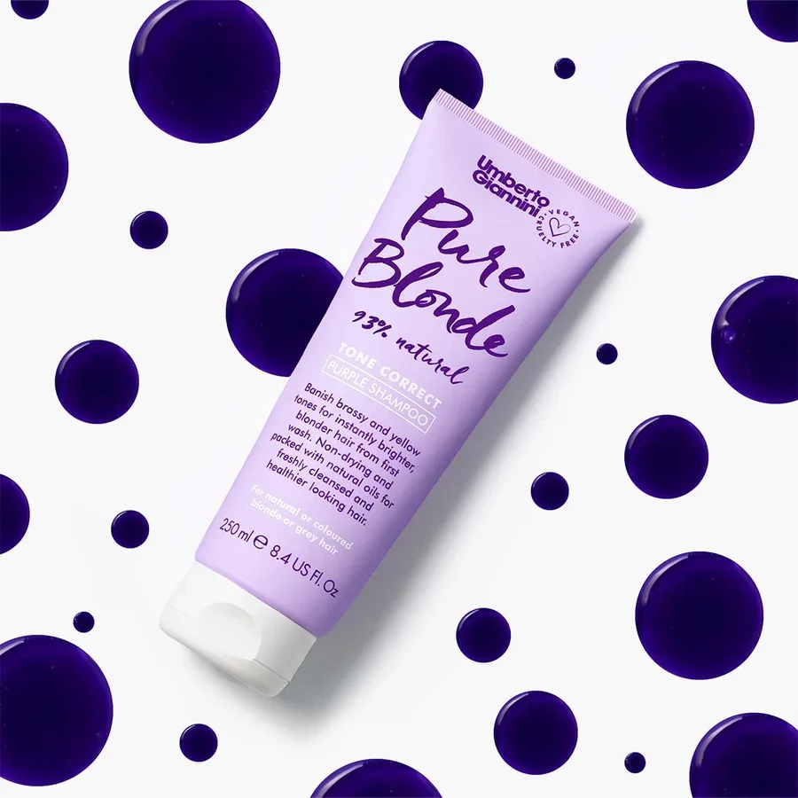 Pure Blonde Tone Brightening Purple Shampoo by Umberto Giannini