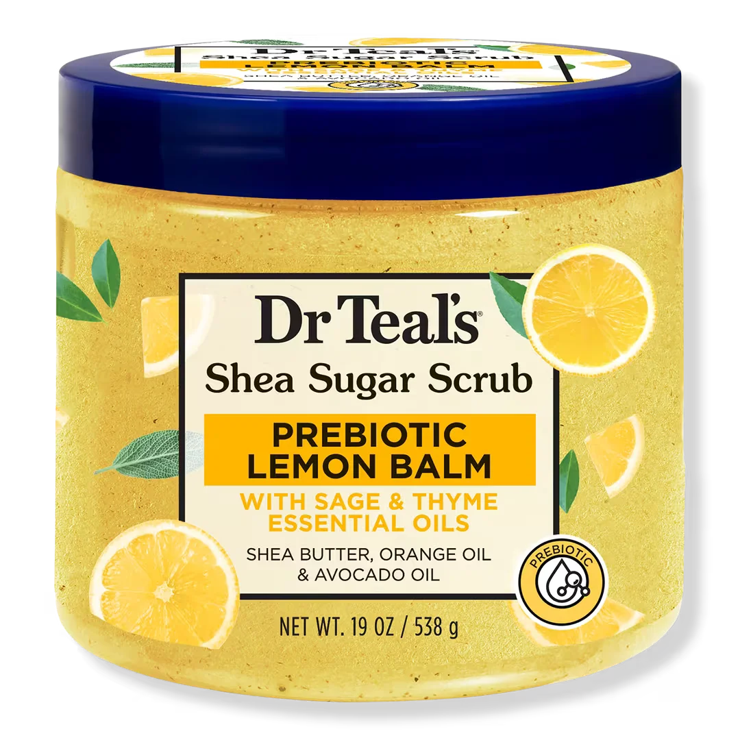 Shea Sugar Body Scrub with Prebiotic Lemon Balm and Essential Oils by Dr Teal's