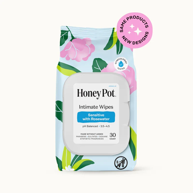 Sensitive with Rosewater Intimate Wipes by The Honey Pot