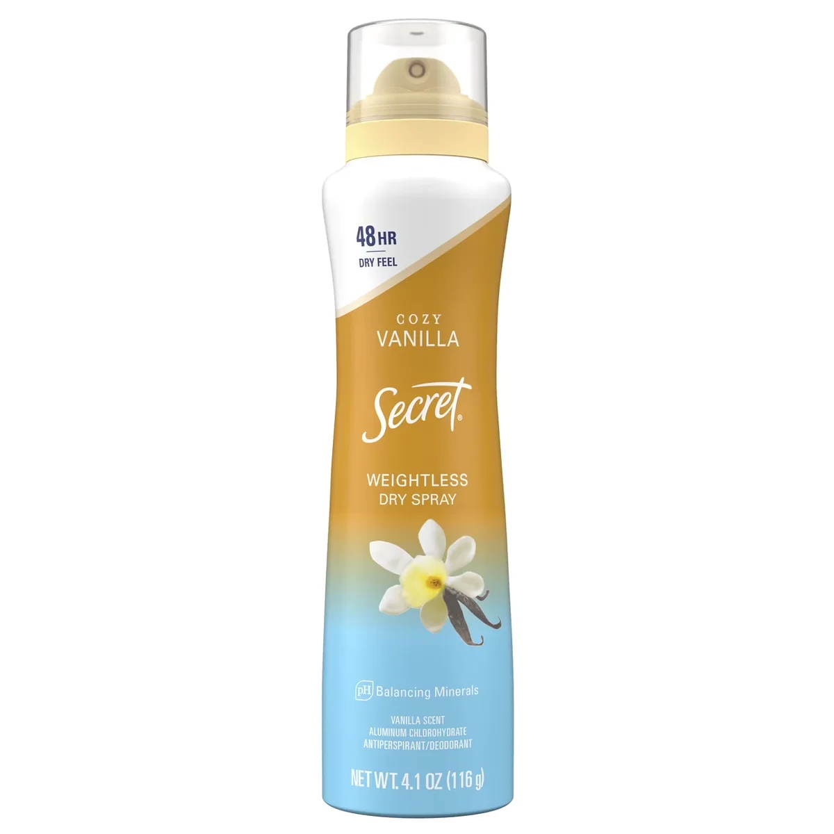 Cozy Vanilla Weightless Dry Antiperspirant Deodorant Spray by Secret