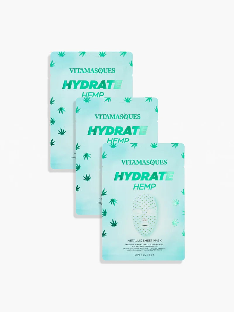 Hydrate Hemp Metallic Face Sheet Mask by Vitamasques