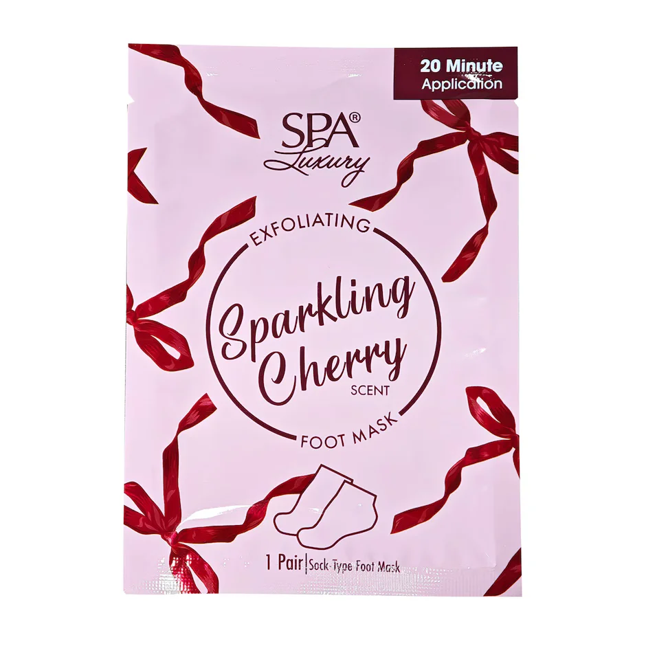 Exfoliating Sparkling Cherry Foot Mask by Spa Luxury