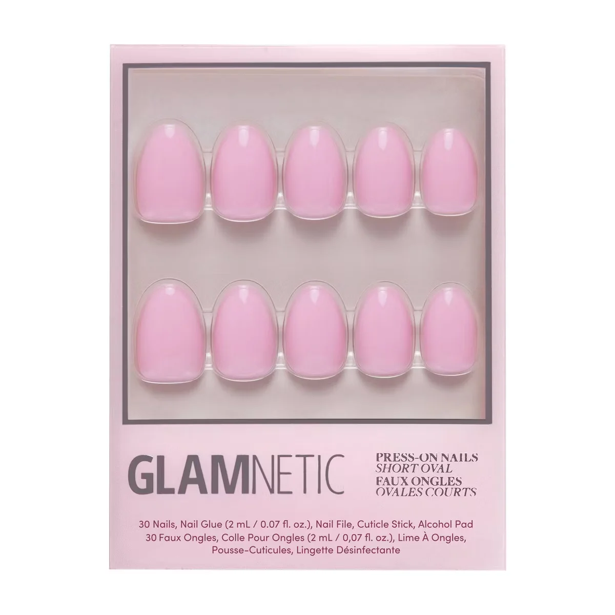 Think Pink Short Oval Press-On Nails by Glamnetic