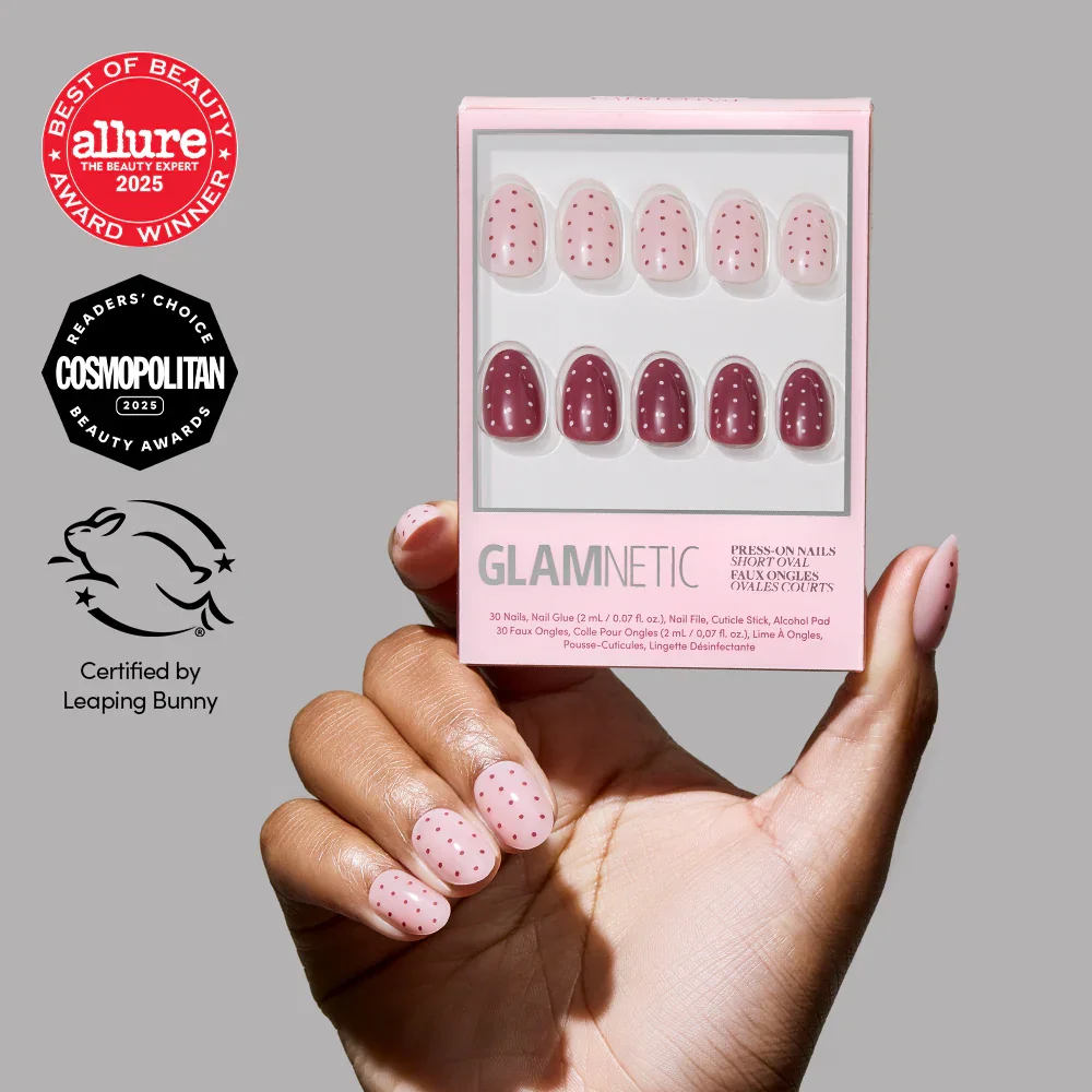Cute As Cherry Pie Short Oval Press-On Nails by Glamnetic