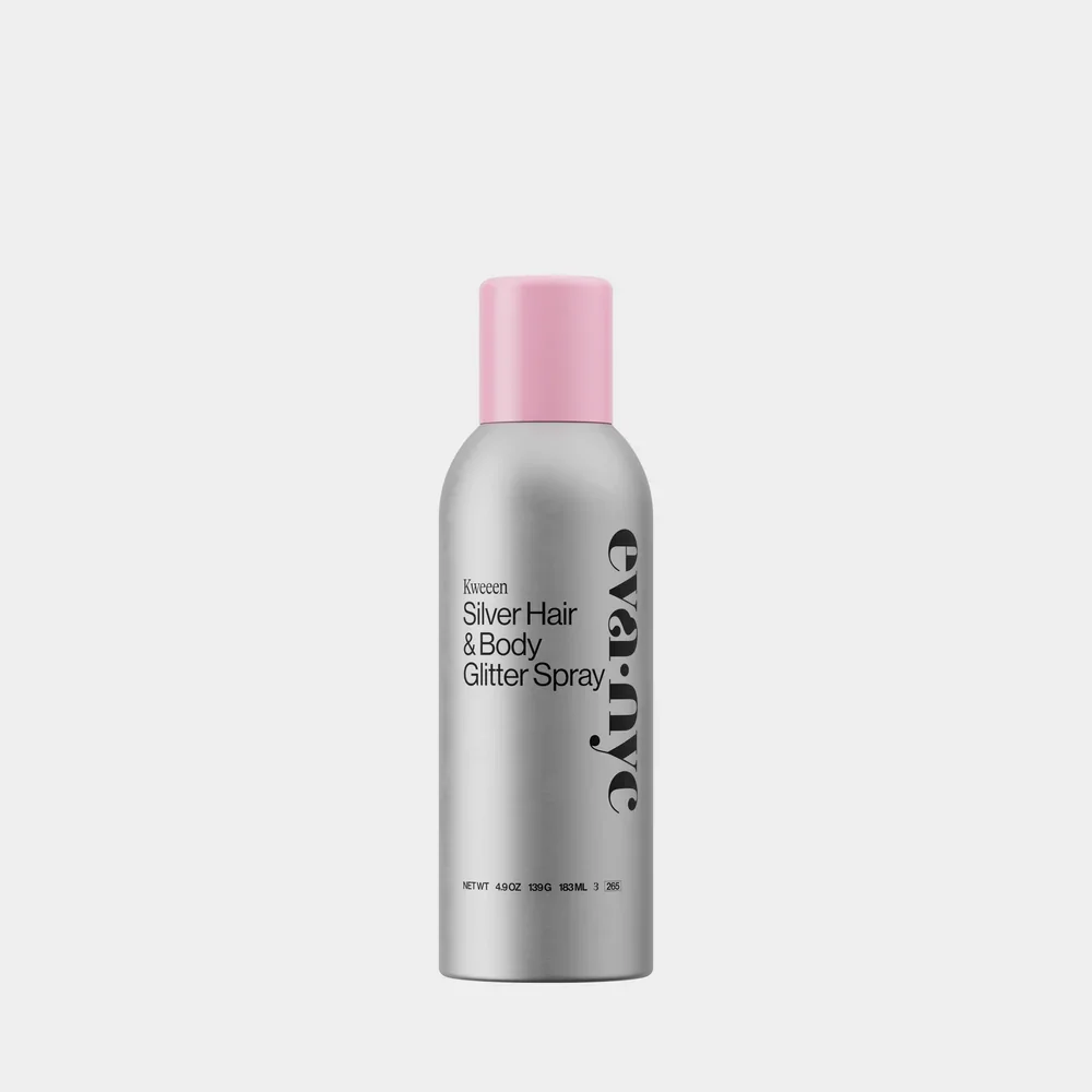 Kweeen Silver Hair & Body Glitter Spray by Eva NYC