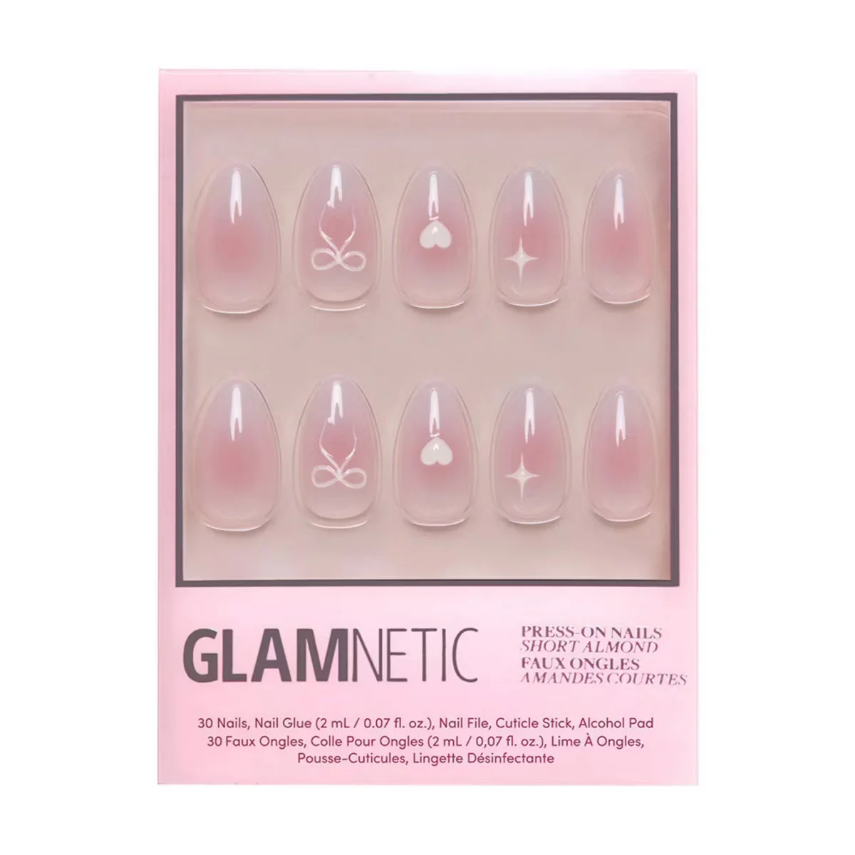 Lovers Knot Short Almond Press-On Nails by Glamnetic