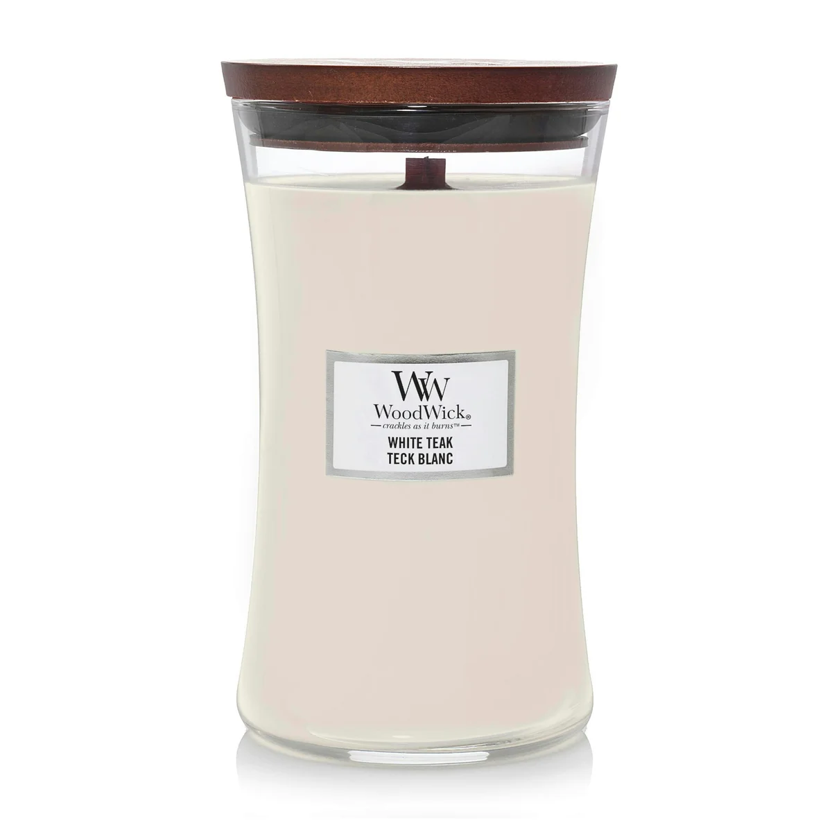 White Teak Candle by WoodWick
