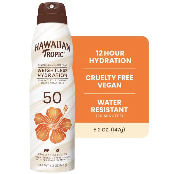 Weightless Hydration Clear Spray Sunscreen SPF 50 by Hawaiian Tropic