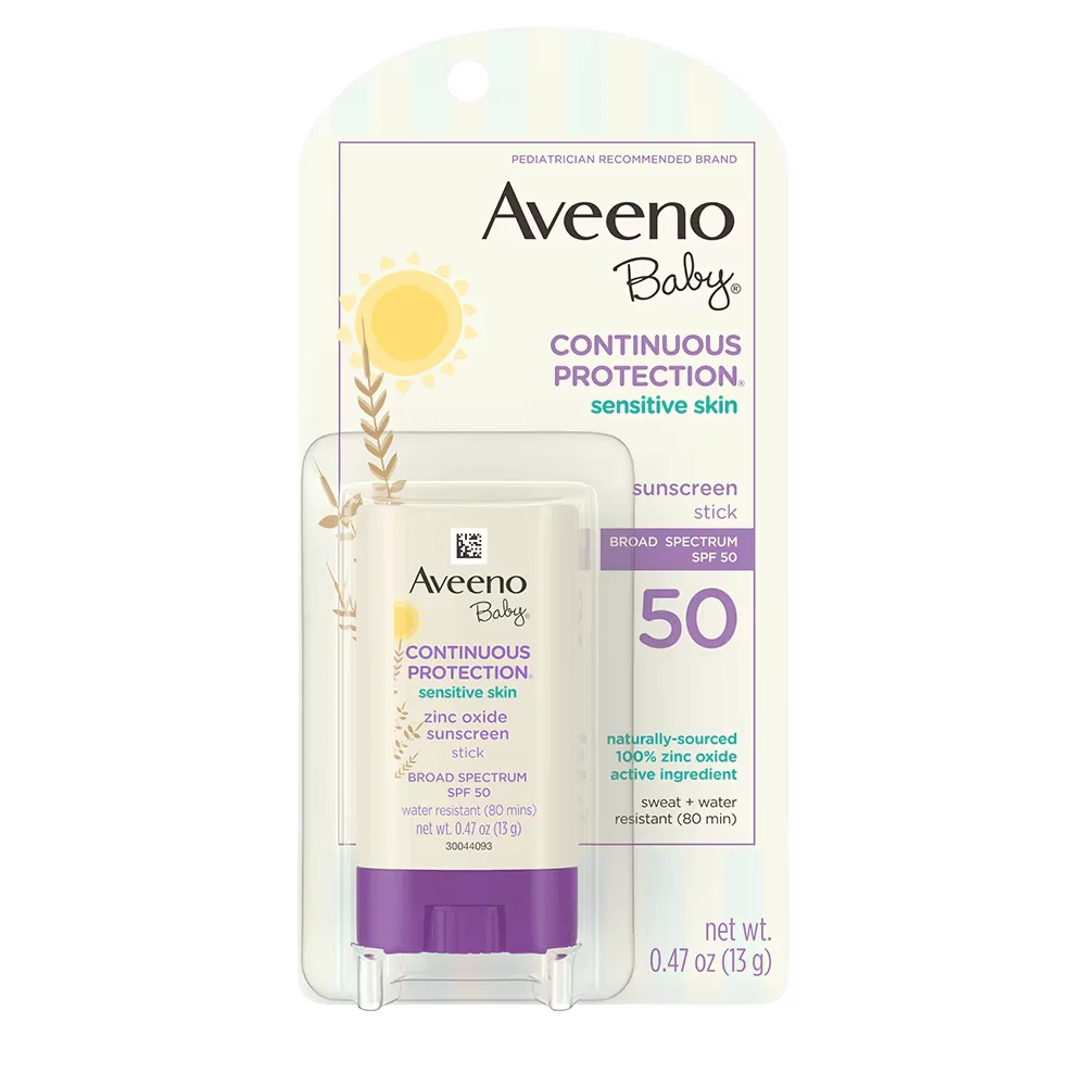 Baby Continuous Protection Sensitive Skin Face Stick with Broad Spectrum SPF 50 by Aveeno