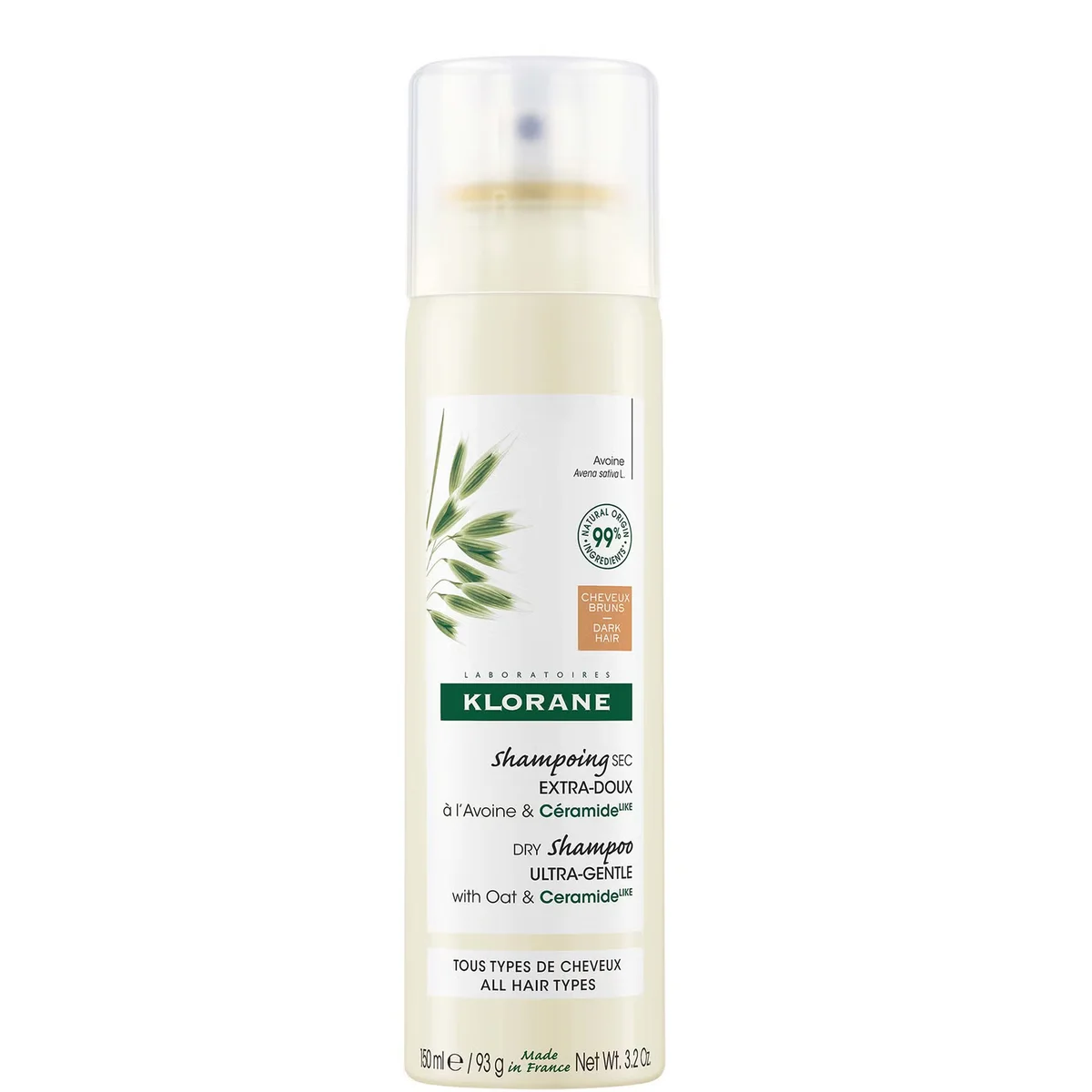 Dark Hair Ultra-Gentle Dry Shampoo with Oat and Ceramide by Klorane