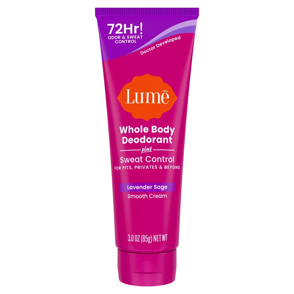 Lavender Sage Whole Body Cream Tube Deodorant Plus Sweat Control by Lume