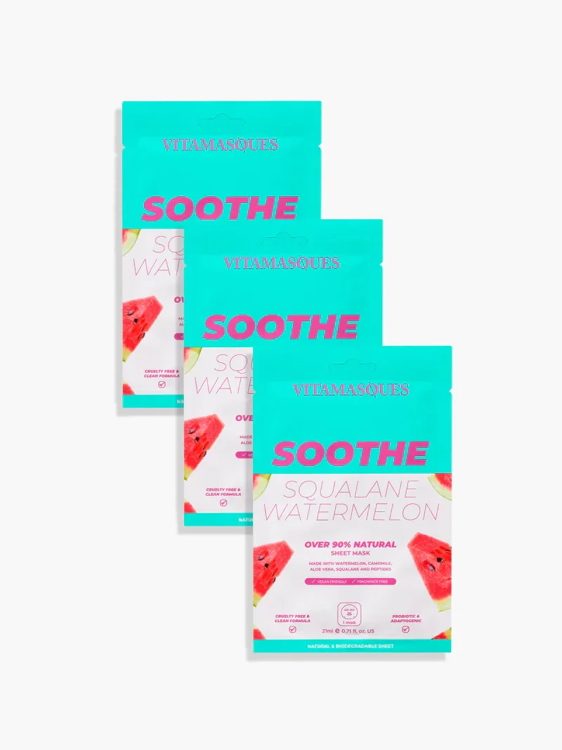 Soothe Squalane Watermelon Soothe Face Sheet Mask by Vitamasques
