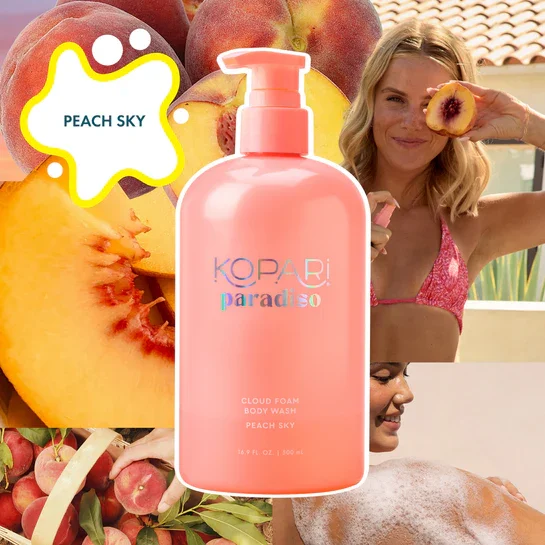 Peach Sky Cloud Foam Body Wash by Kopari Beauty