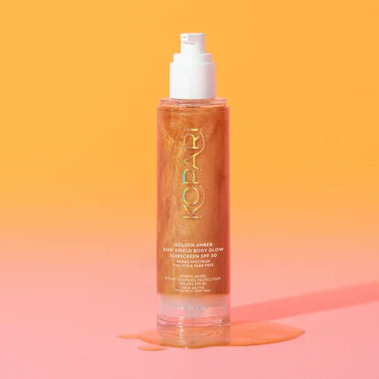 Golden Amber Sun Shield Body Glow Sunscreen SPF 30 by Kopari Beauty