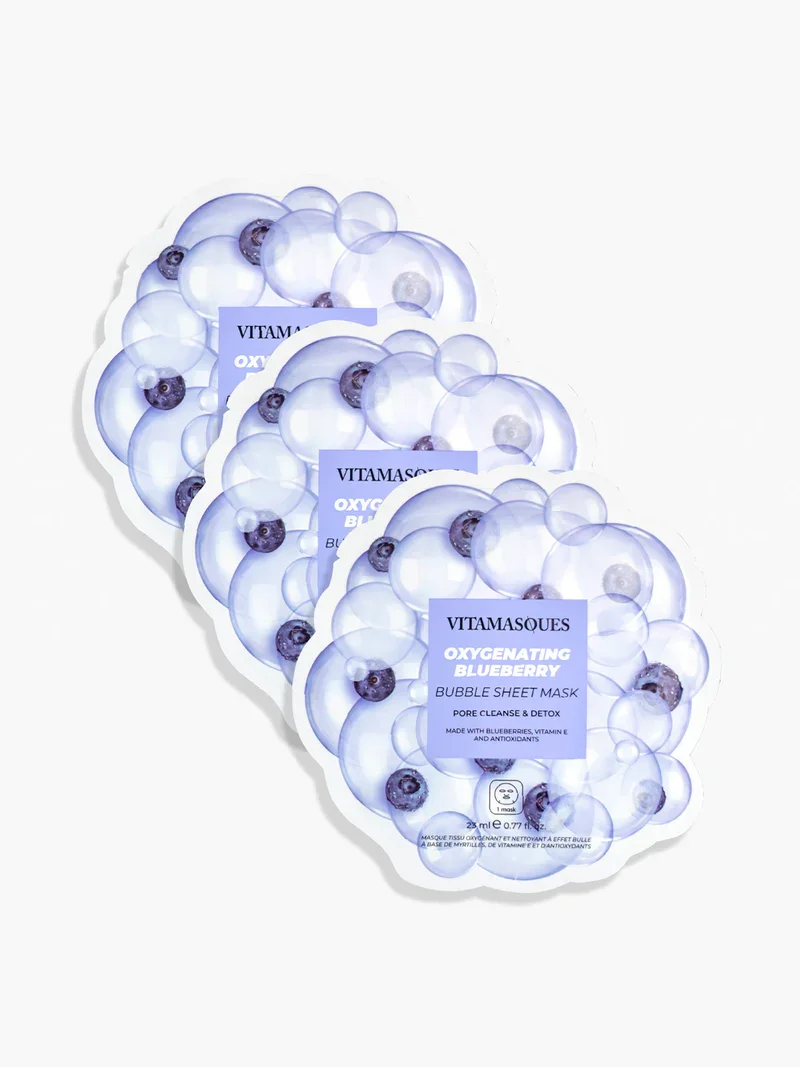 Oxygenating Blueberry Bubble Sheet Mask by Vitamasques