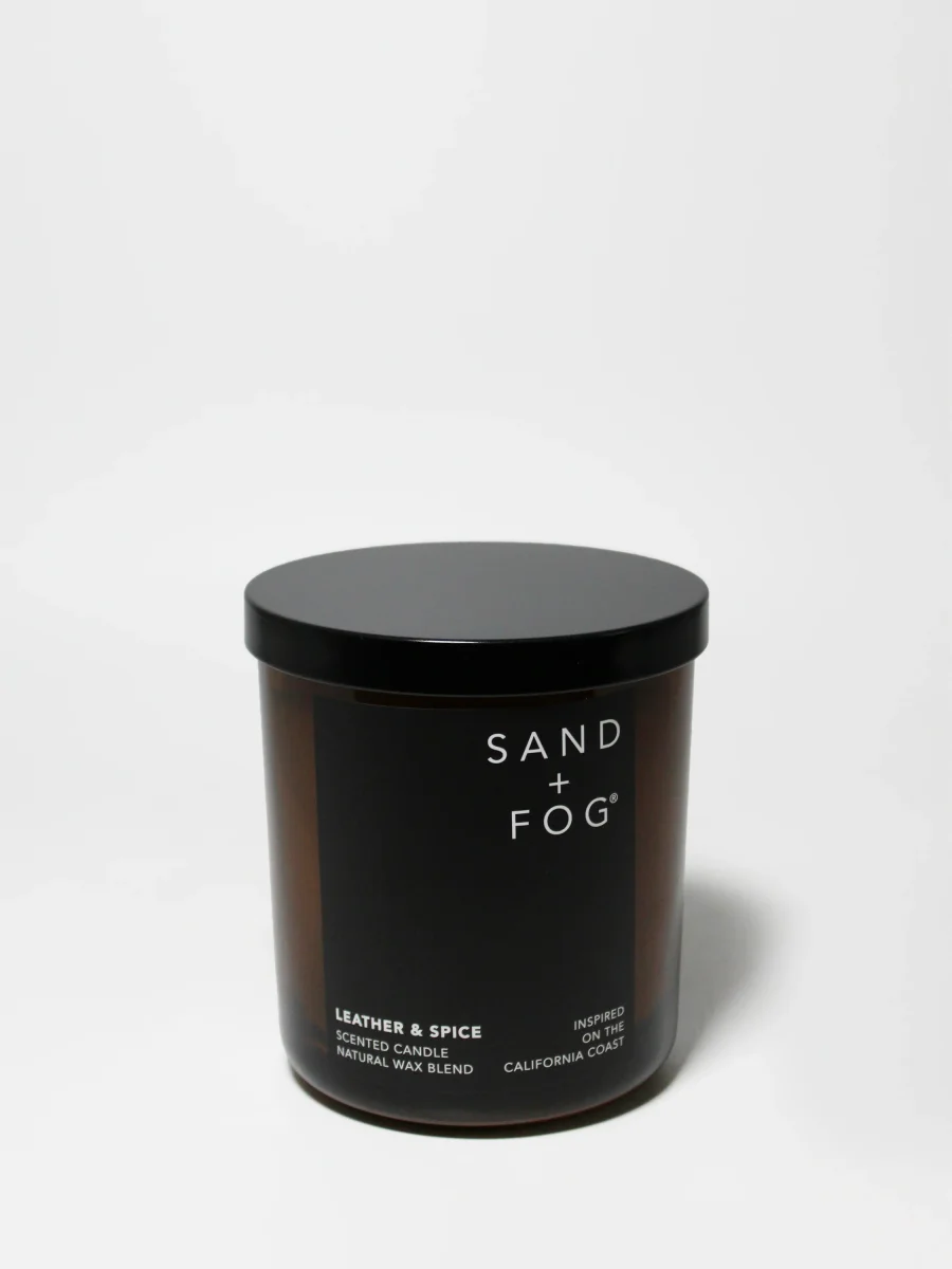 Leather & Spice Candle by Sand + Fog