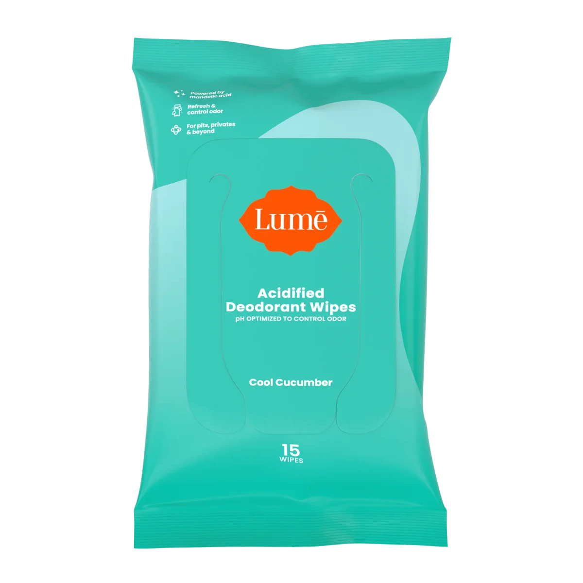 Cool Cucumber Acidified Deodorant Wipes by Lume