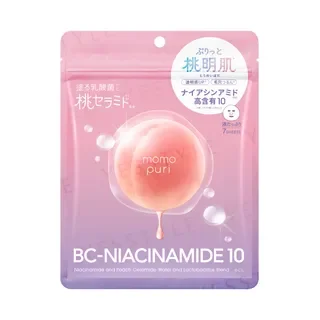 Niacinamide & Peach Ceramide Water & Lactobacillus Blend Facial Mask by Momo Puri