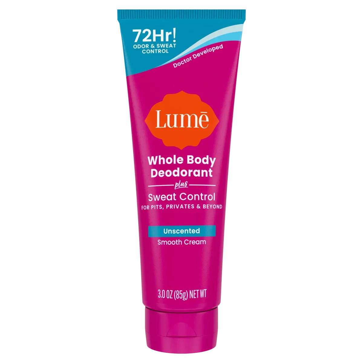 Unscented Whole Body Cream Tube Deodorant Plus Sweat Control by Lume