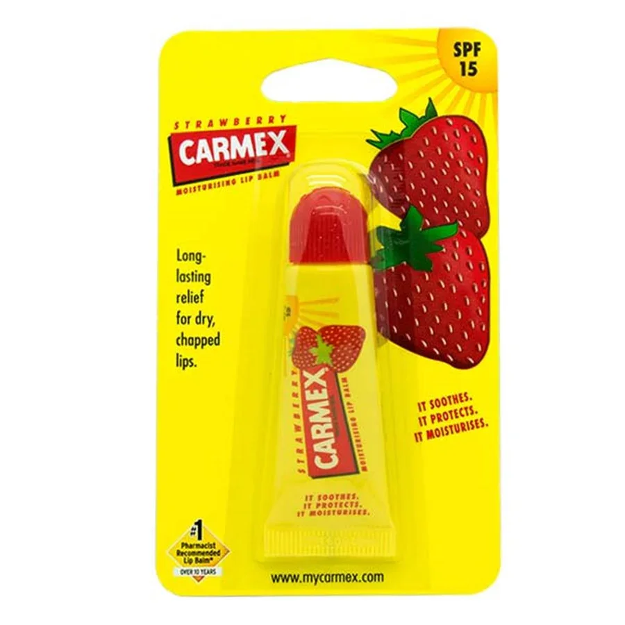 Strawberry Moisturizing Tube Lip Balm SPF15 by Carmex