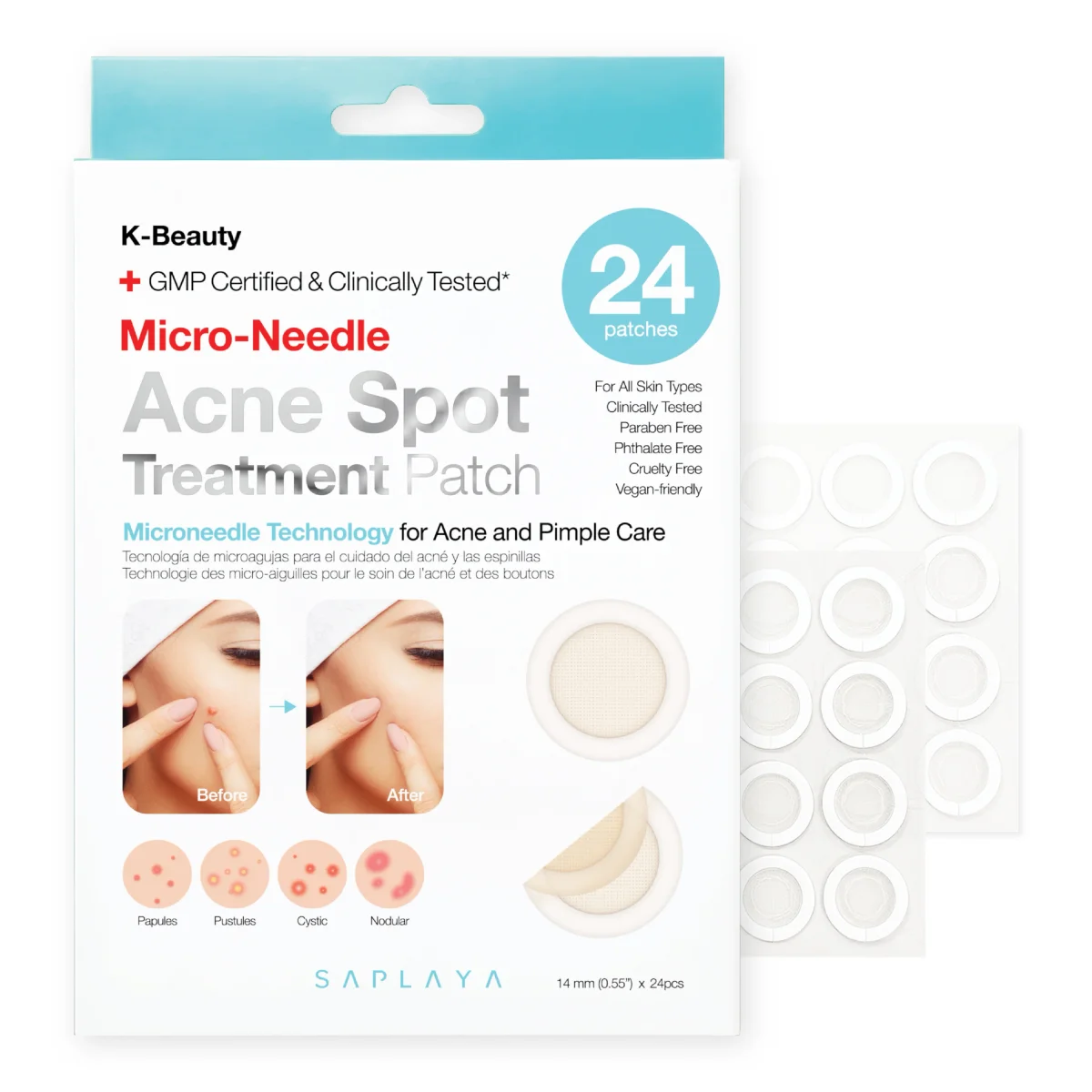 K-Beauty Micro-Needle Acne Spot Treatment Patch by Saplaya