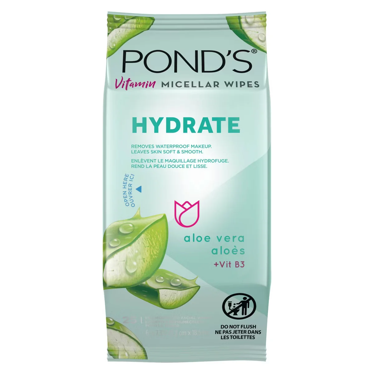 Hydrate Aloe Vera Vitamin Micellar Wipes by Ponds