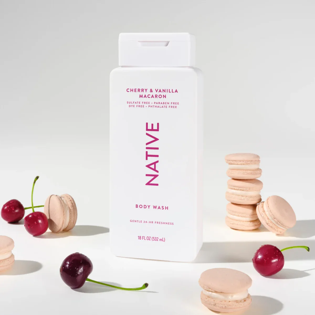 Cherry & Vanilla Macaron Body Wash by Native