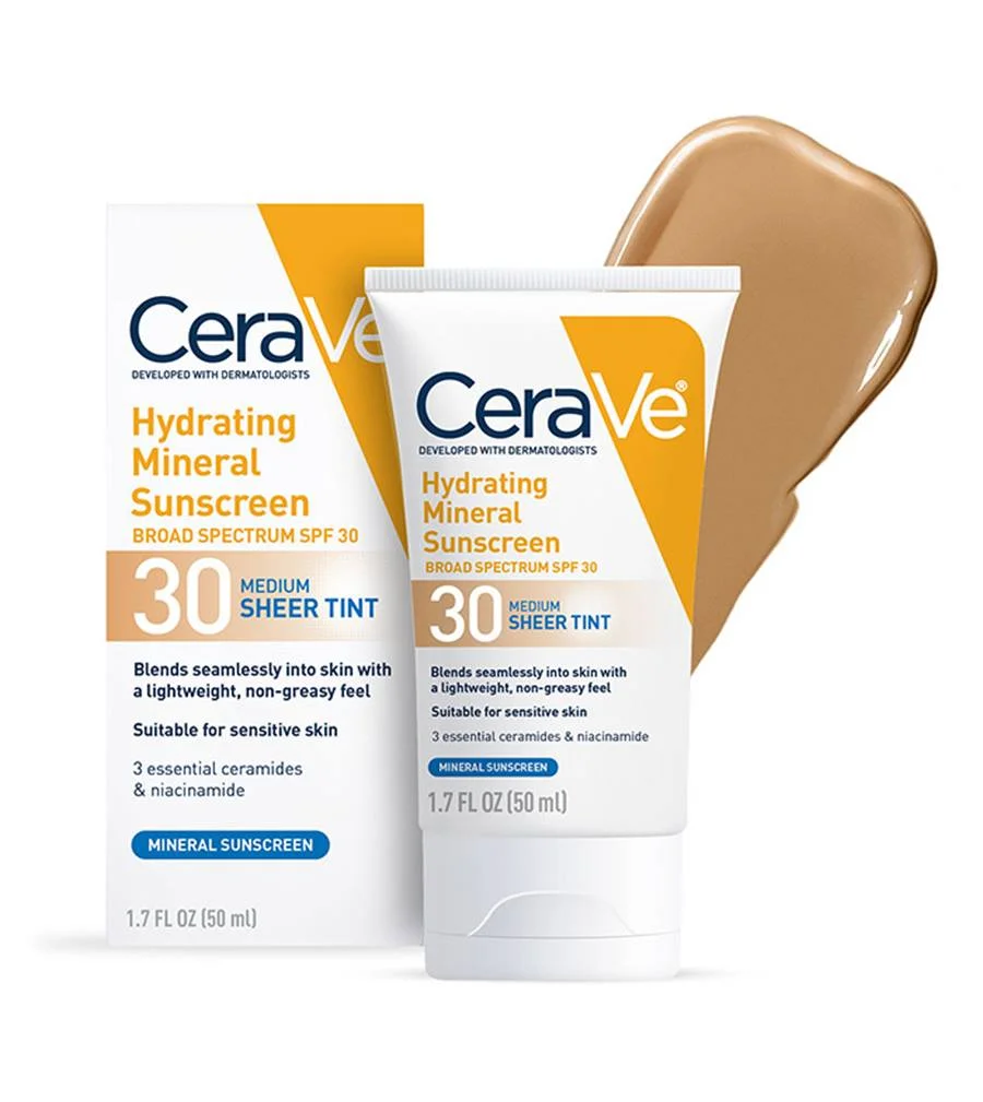 Hydrating Mineral Sunscreen SPF 30 Face Sheer Tint by CeraVe