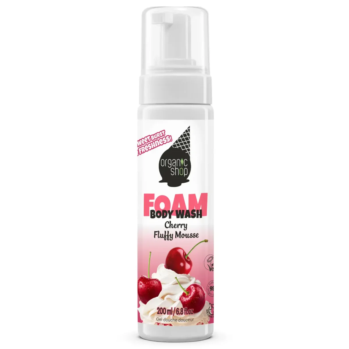 Cherry Fluffy Mousse Foam Body Wash by Organic Shop