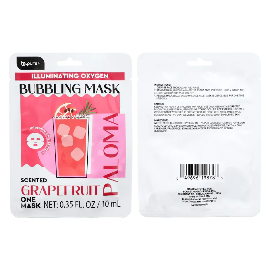 Grapefruit Paloma Illuminating Oxygen Bubbling Mask by b pure
