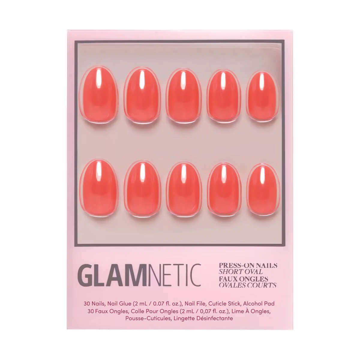 Lush Coral Short Oval Press-On Nails by Glamnetic
