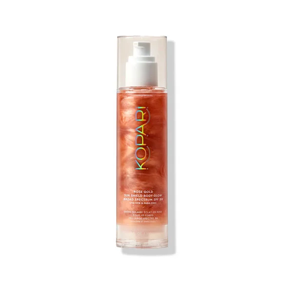 Rose Gold Sun Shield Body Glow Sunscreen SPF 30 by Kopari Beauty