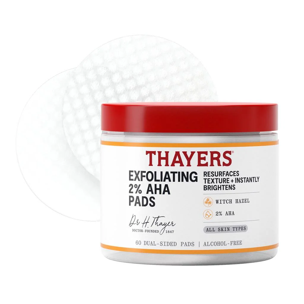 Exfoliating 2% AHA Facial Pads by Thayers