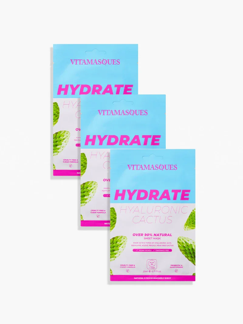 Hydrate Hyaluronic Cactus Face Sheet Mask by Vitamasques