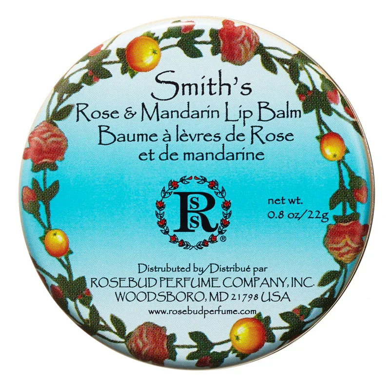 Smith's Rose and Mandarin Lip Balm (Tin) by Rosebud Perfume Co.