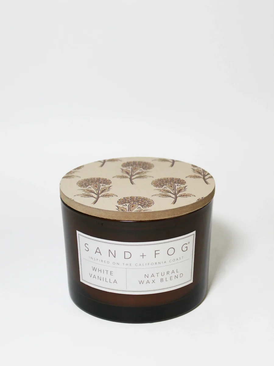 White Vanilla Candle by Sand + Fog