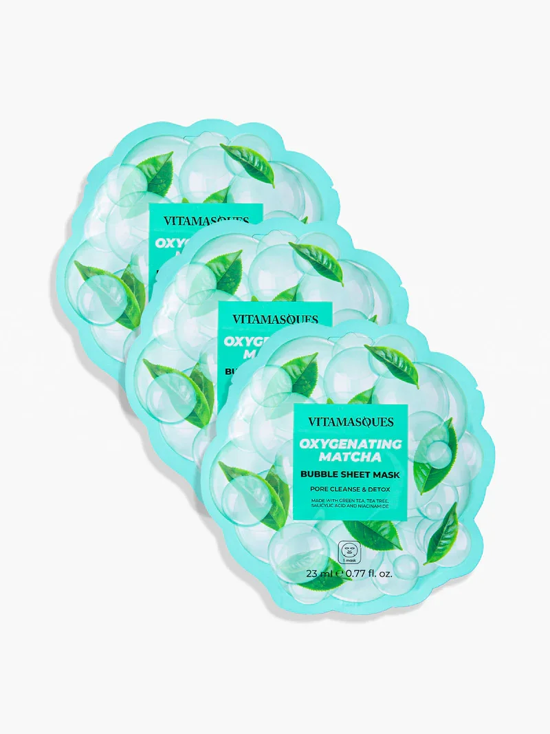 Oxygenating Matcha Bubble Face Mask by Vitamasques