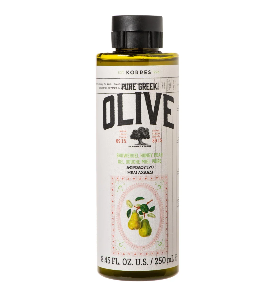 Pure Greek Olive Shower Gel Honey Pear by Korres