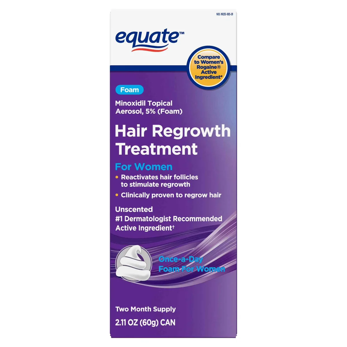 Hair Regrowth Treatment For Women Minoxidil 5 Percent Foam by Equate