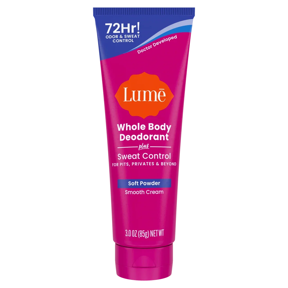 Soft Powder Whole Body Cream Tube Deodorant Plus Sweat Control by Lume