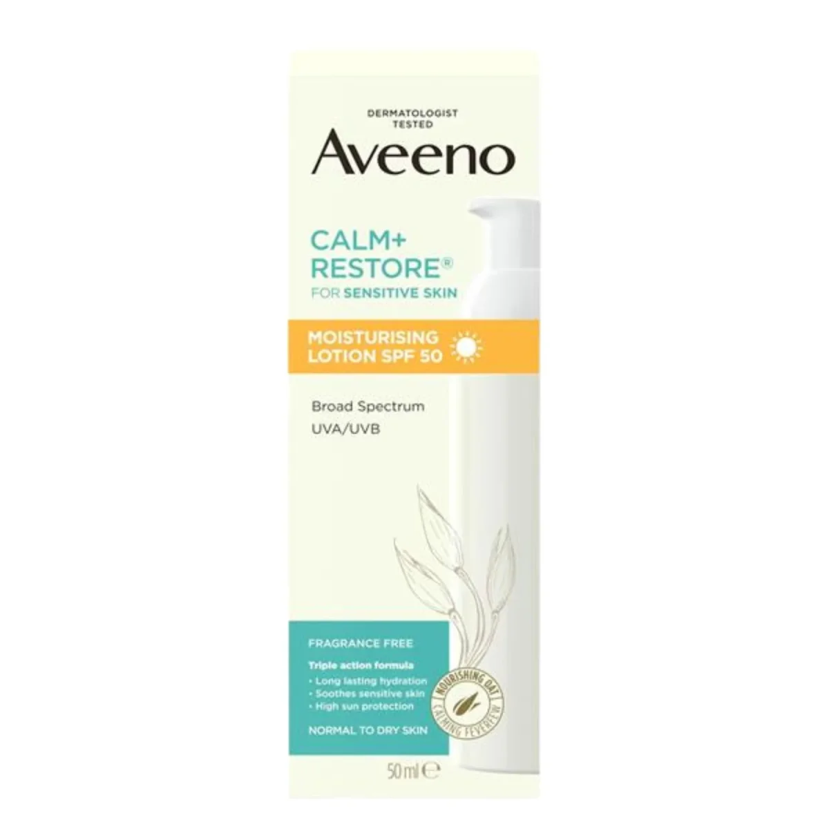 Calm + Restore Moisturising Lotion SPF 50 by Aveeno