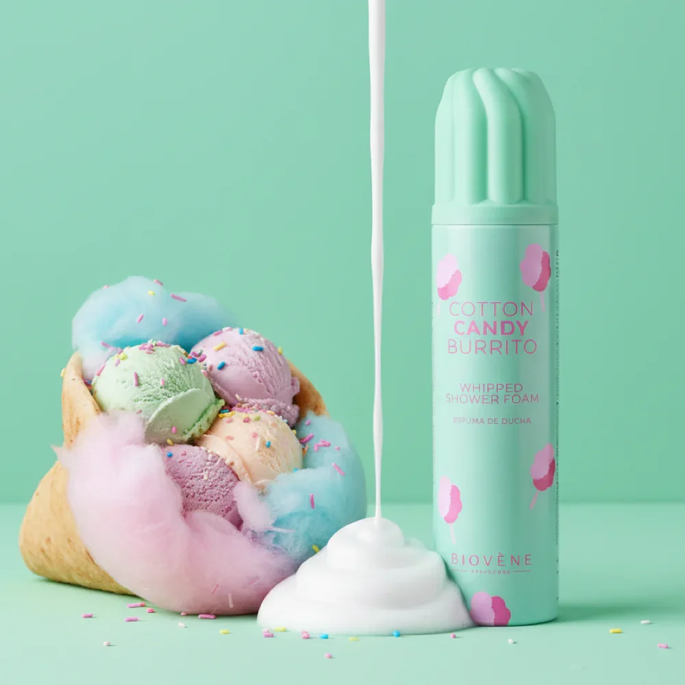 Cotton Candy Burrito Whipped Shower Foam by Biovène Barcelona