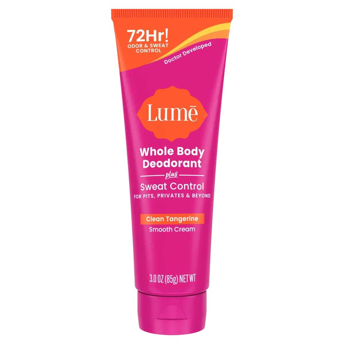 Clean Tangerine Whole Body Cream Tube Deodorant Plus Sweat Control by Lume
