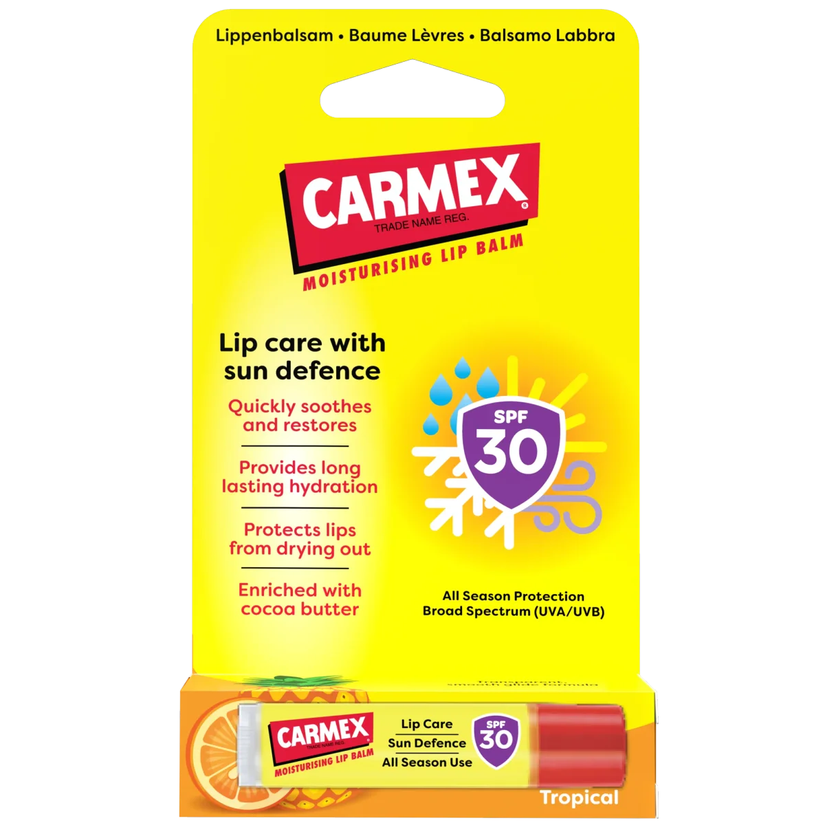 Sun Defense Lip Balm Stick SPF 30 Tropical by Carmex