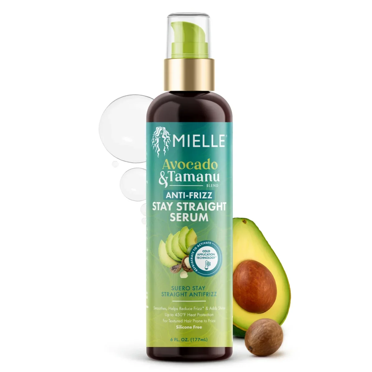 Avocado & Tamanu Anti-Frizz Stay Straight Serum by Mielle Organics