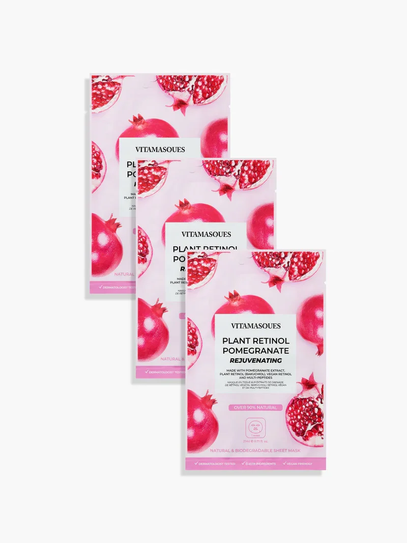 Retinol Pomegranate Face Sheet Mask by Vitamasques