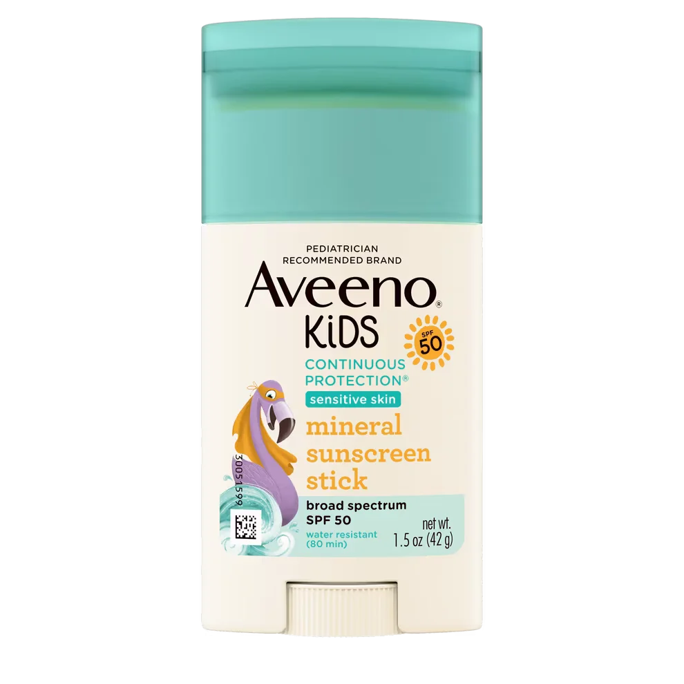 Kids Continuous Protection Mineral Sunscreen Stick with Broad Spectrum SPF50 by Aveeno