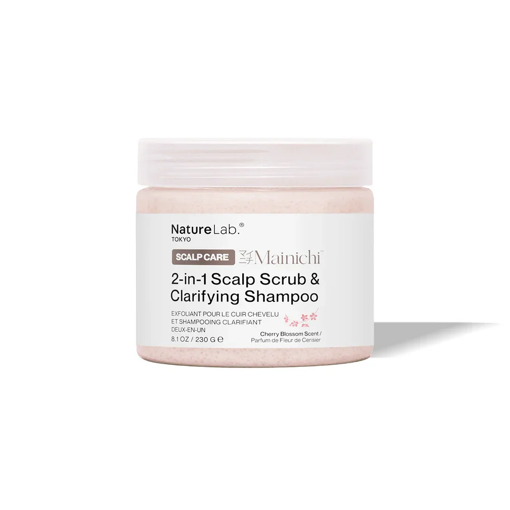 Sakura Mainichi 2-in-1 Scalp Scrub & Clarifying Shampoo by NatureLab Tokyo