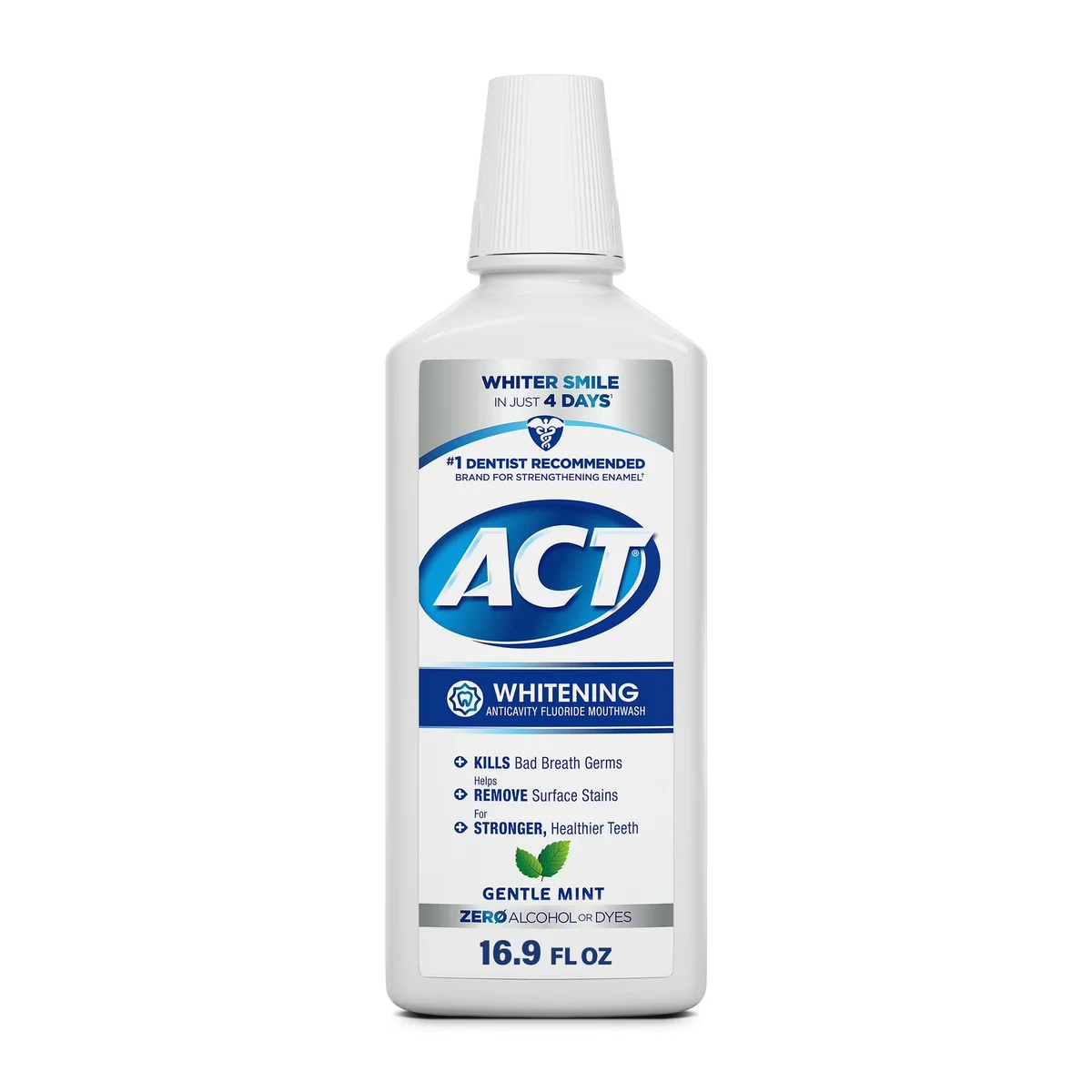 Gentle Mint Whitening Anticavity Fluoride Mouthwash by ACT