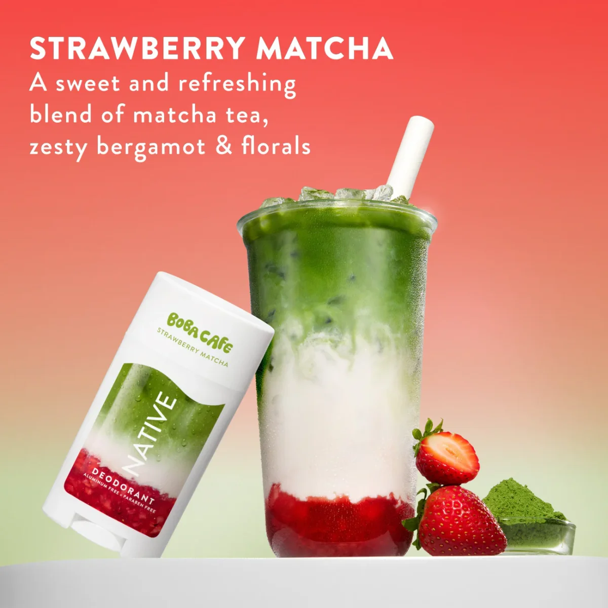 Strawberry Matcha Deodorant Stick by Native